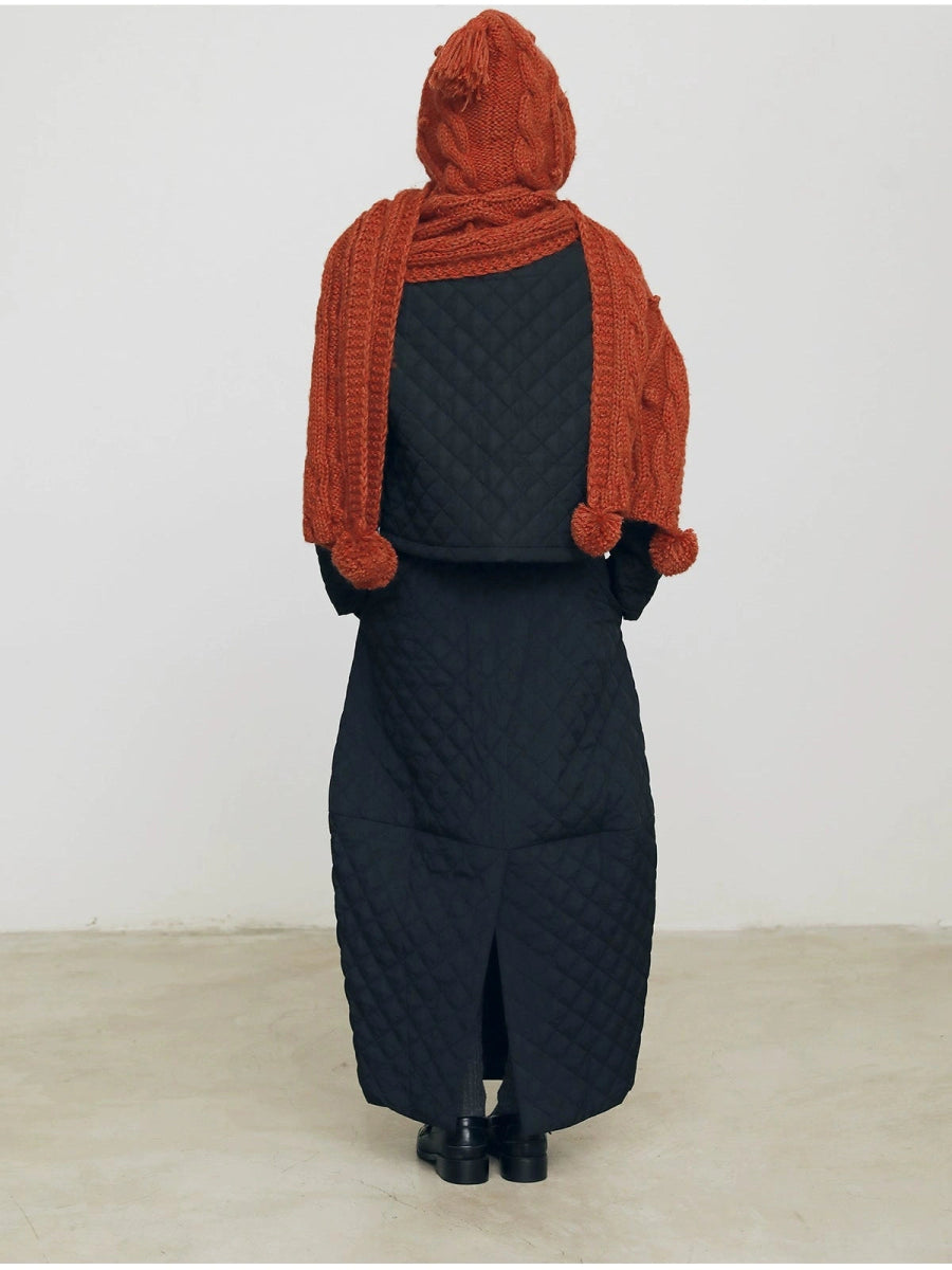 YJGY STUDIOヘッドウェアKnitted Hooded Wool Cape Scarf