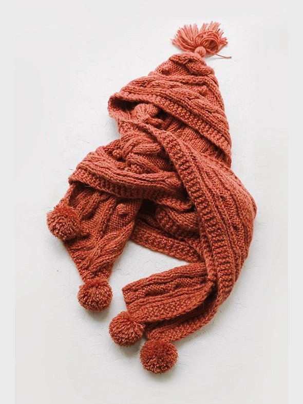 YJGY STUDIOヘッドウェアKnitted Hooded Wool Cape Scarf