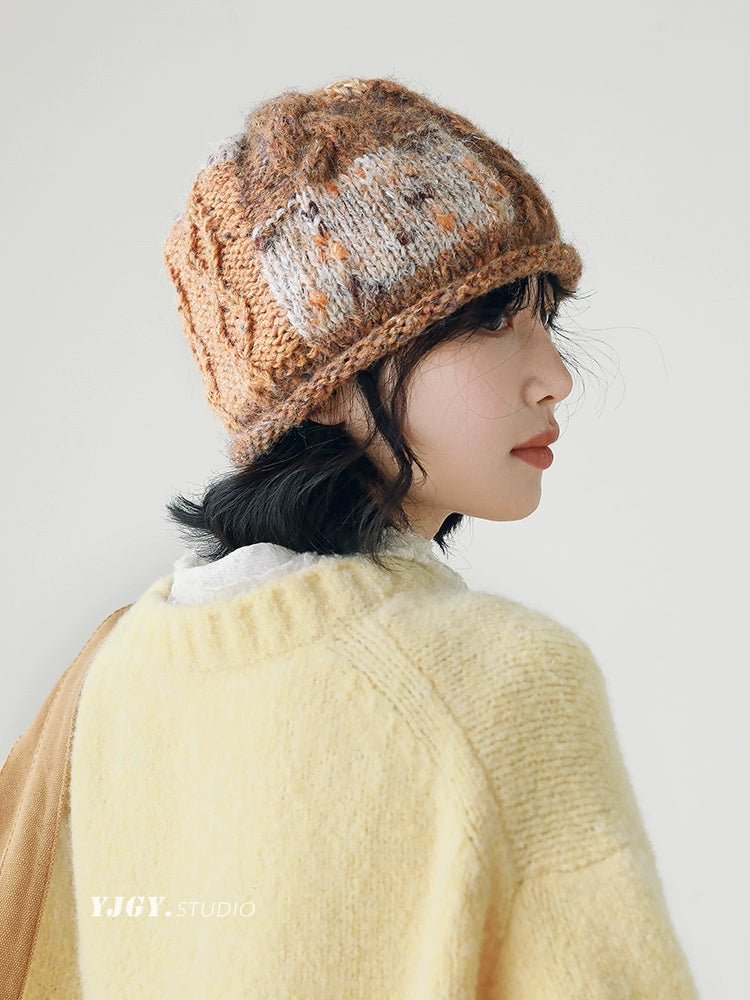 YJGY STUDIOヘッドウェアMixed Color Wool Knit Cap