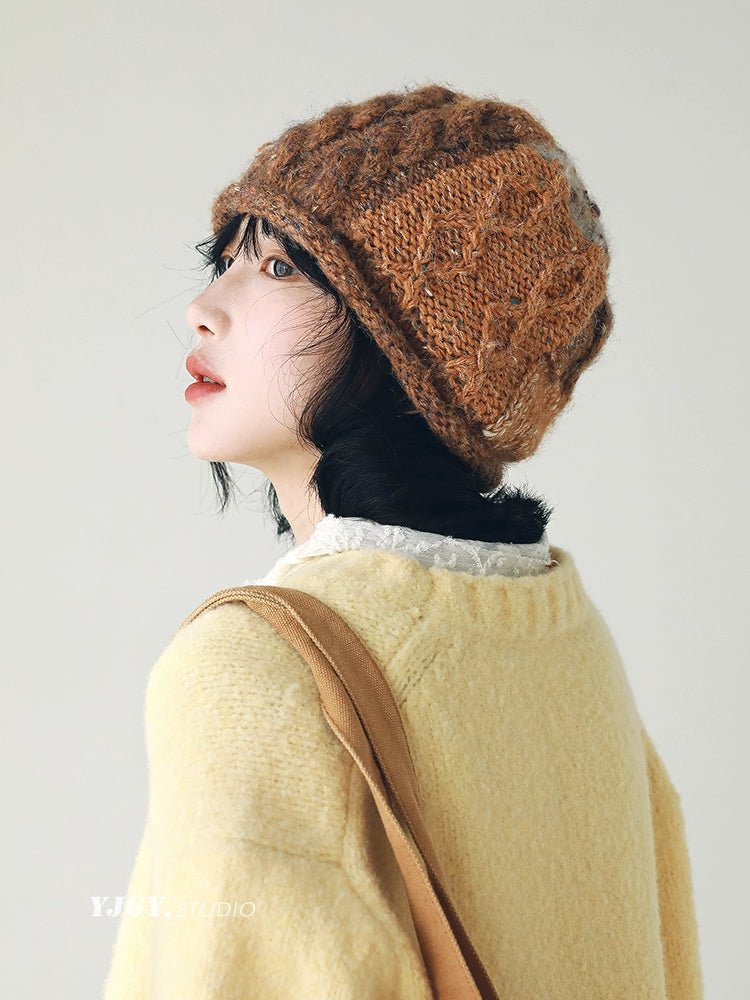 YJGY STUDIOヘッドウェアMixed Color Wool Knit Cap