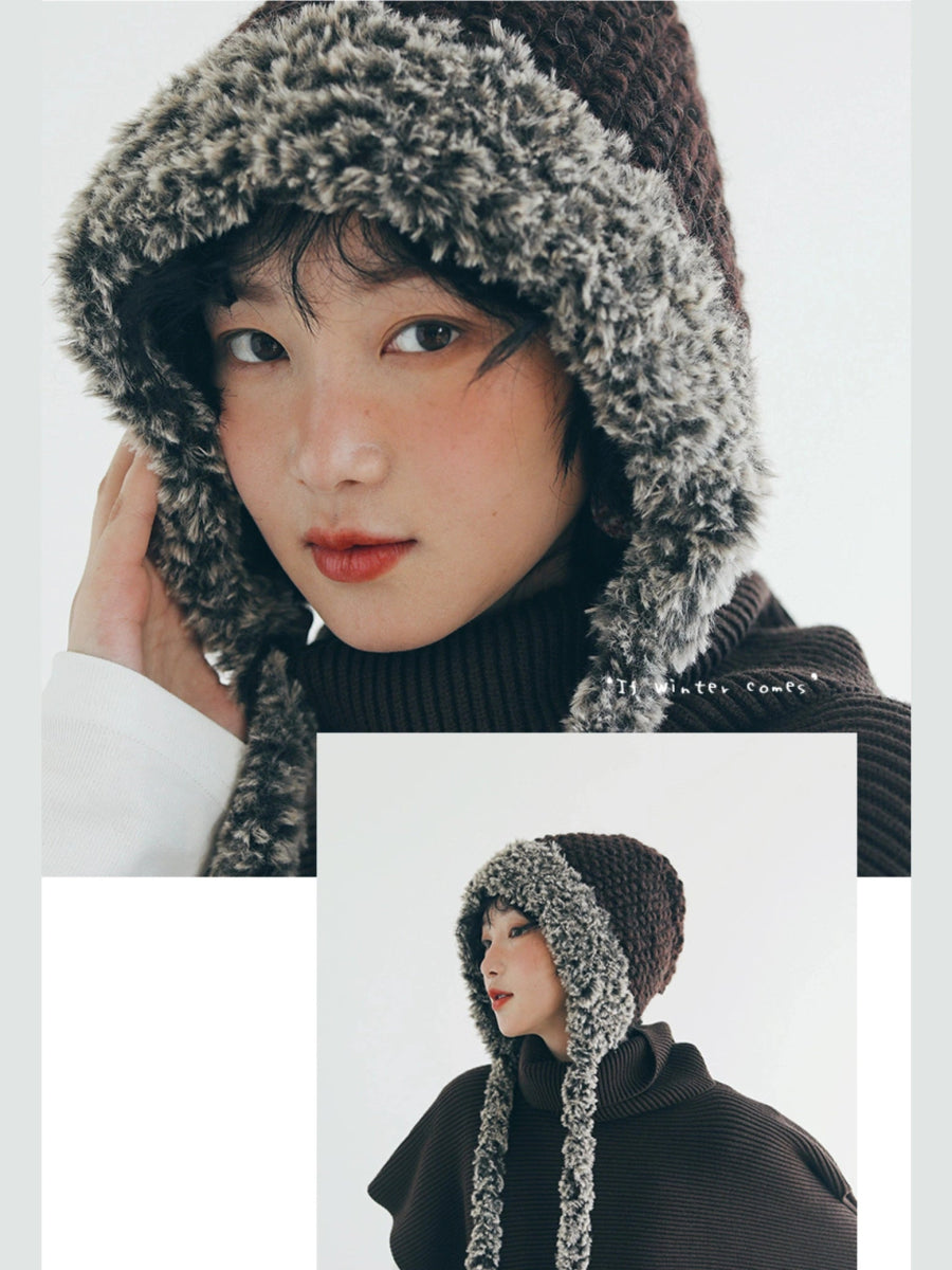 YJGY STUDIOヘッドウェアWarm Wool Ear Protection Hat