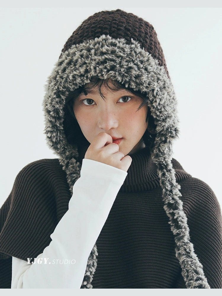 YJGY STUDIOヘッドウェアWarm Wool Ear Protection Hat