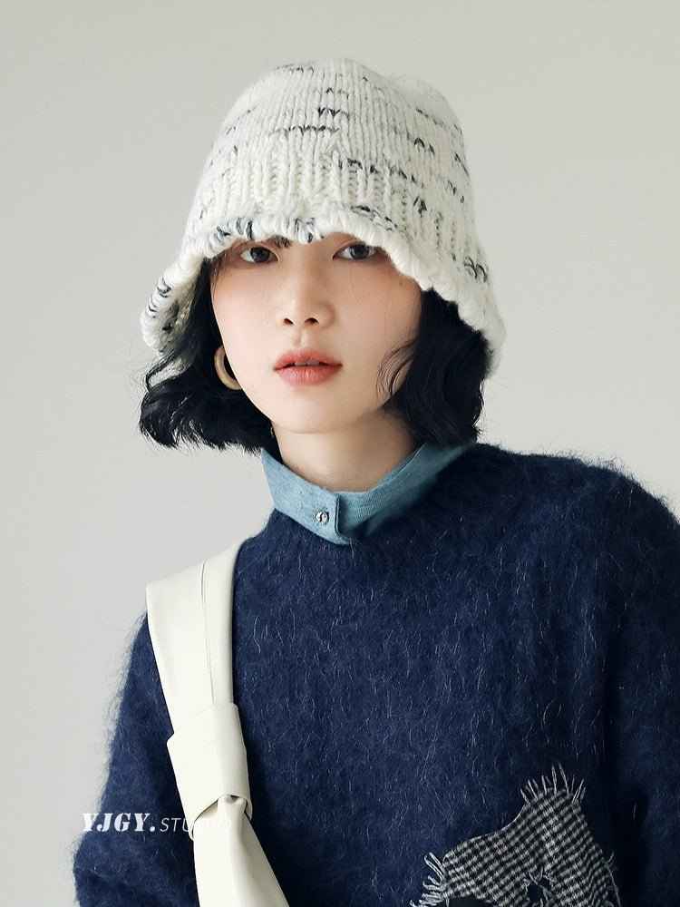 YJGY STUDIOヘッドウェアWool Color Block Bucket Hat