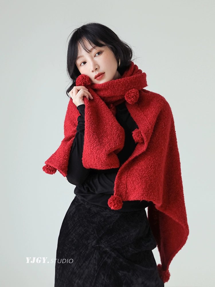 YJGY STUDIOヘッドウェアWool Winter Wrap Shawl